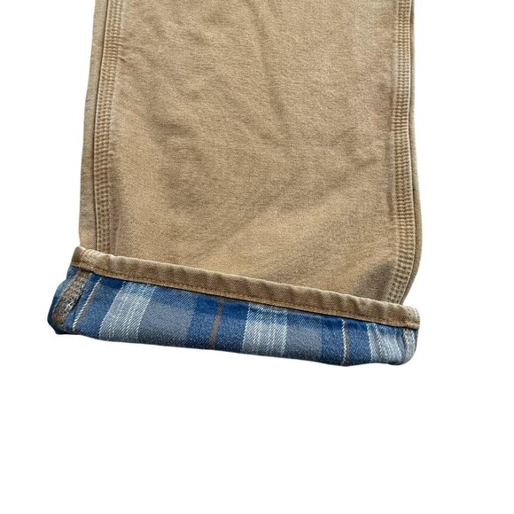 Vintage Carhartt Pants Men 44x32 Brown B111 Dungaree Flannel Lined Carpenter Y2K - Picture 4 of 16